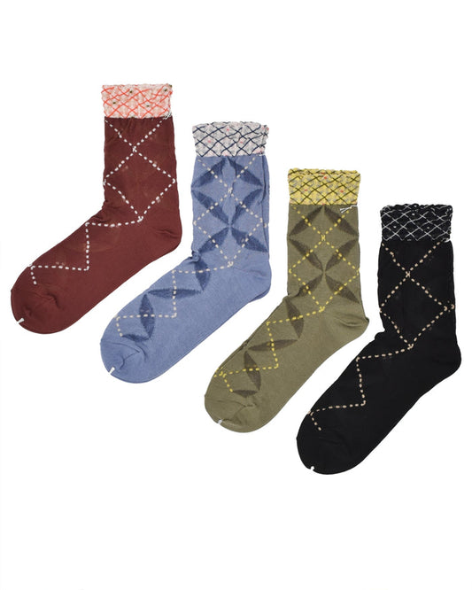 Antipast Circle Argyle Crew Socks