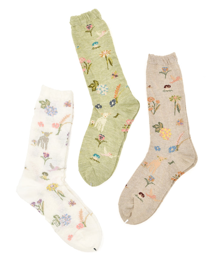 Antipast Garden Flowers Boot Sock