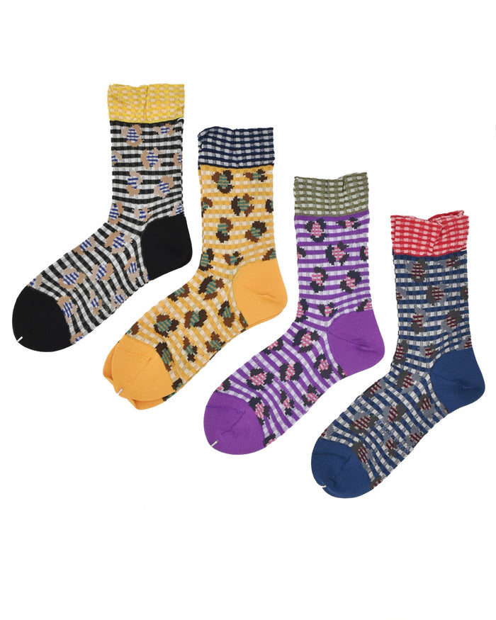 Antipast Jungle Check Crew Sock