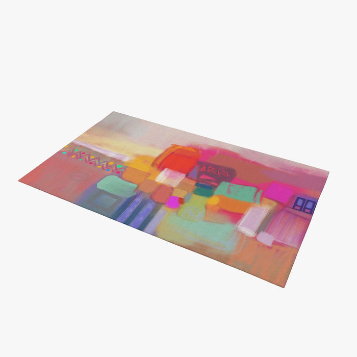Area Rug, Large Rug 8X12, Thick Carpet, Rectangle Rug, Rainbow Rug, Abstract Rug, Contemporary Rug, Farmhouse Area Rug, Made In Usa
