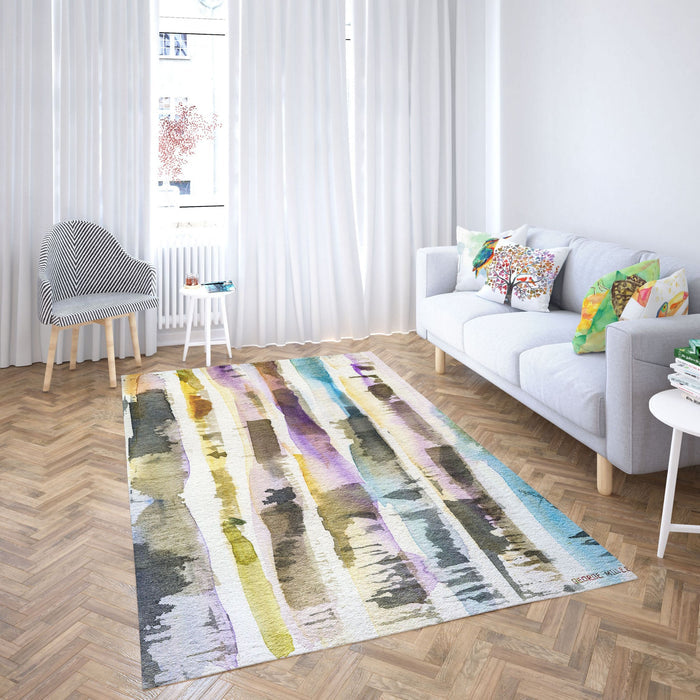 Area Rug, Large Rug 8X12, Thick Carpet, Rectangle Rug, Rainbow Rug, Abstract Rug, Modern Rugs, Living Room Rug, Made In Usa, Flat Woven Rug