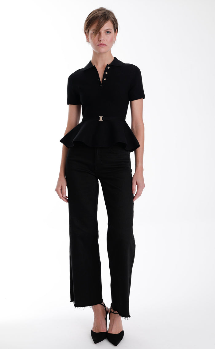 Aria Knit Top-Black