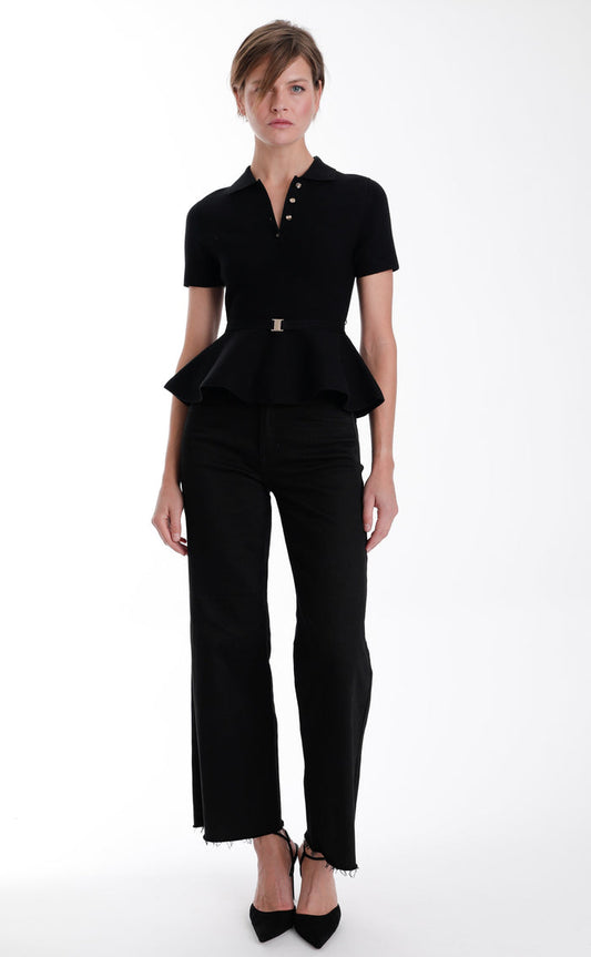 Aria Knit Top-Black
