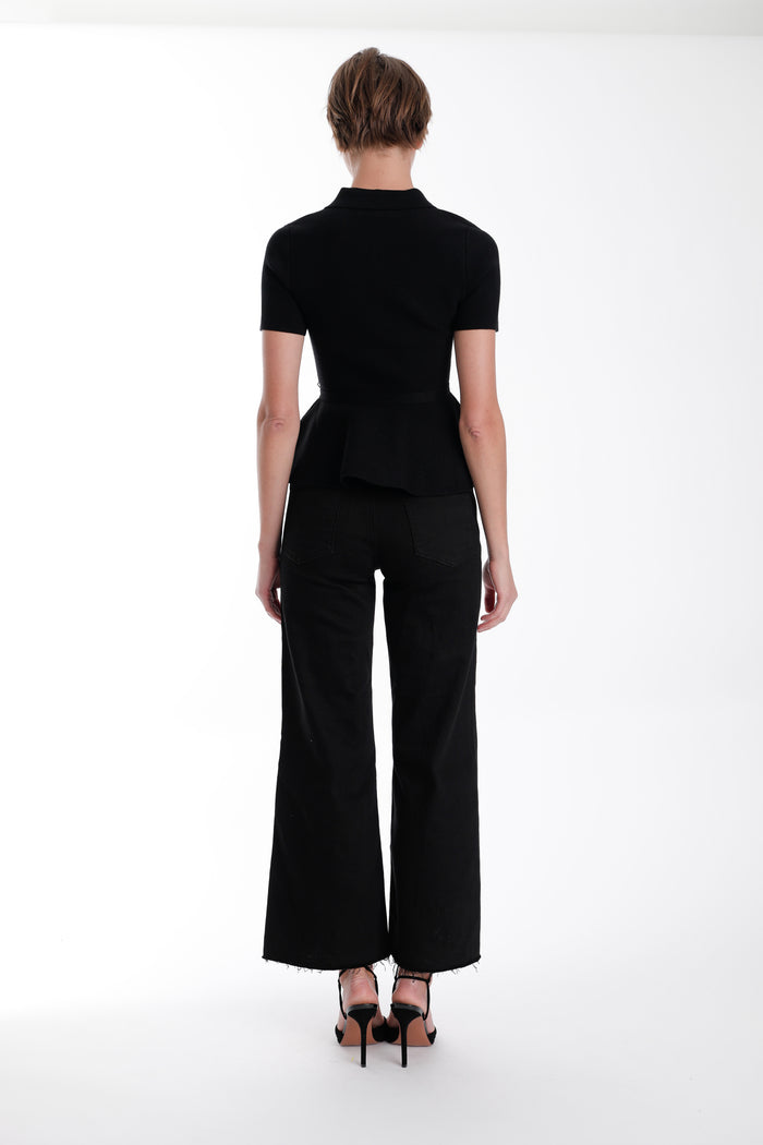 Aria Knit Top-Black