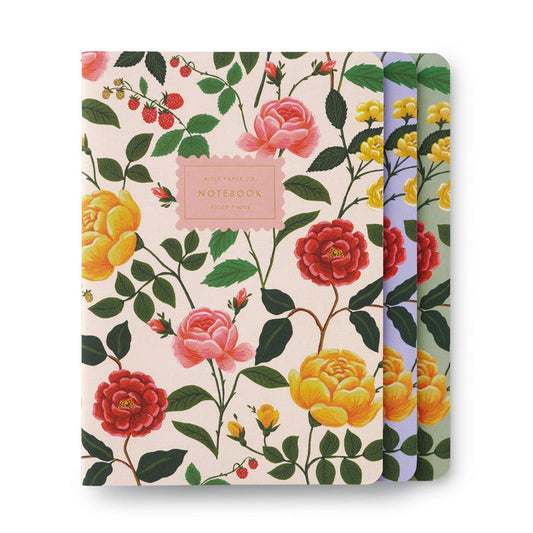 Assorted Set of 3 Roses Notebooks