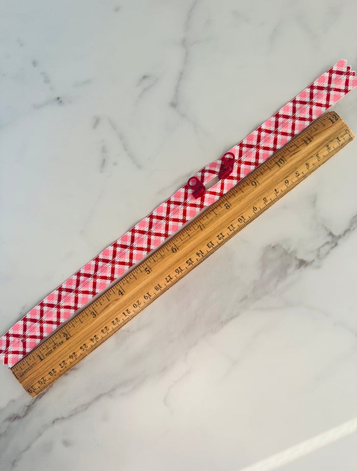 Atsuko Matsuyama's Plaid Double Door Zipper - Red(extra long) - YKK