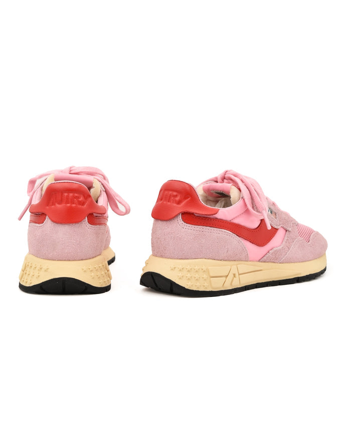 Autry Reelwind in Pink & Scarlet Nylon Suede
