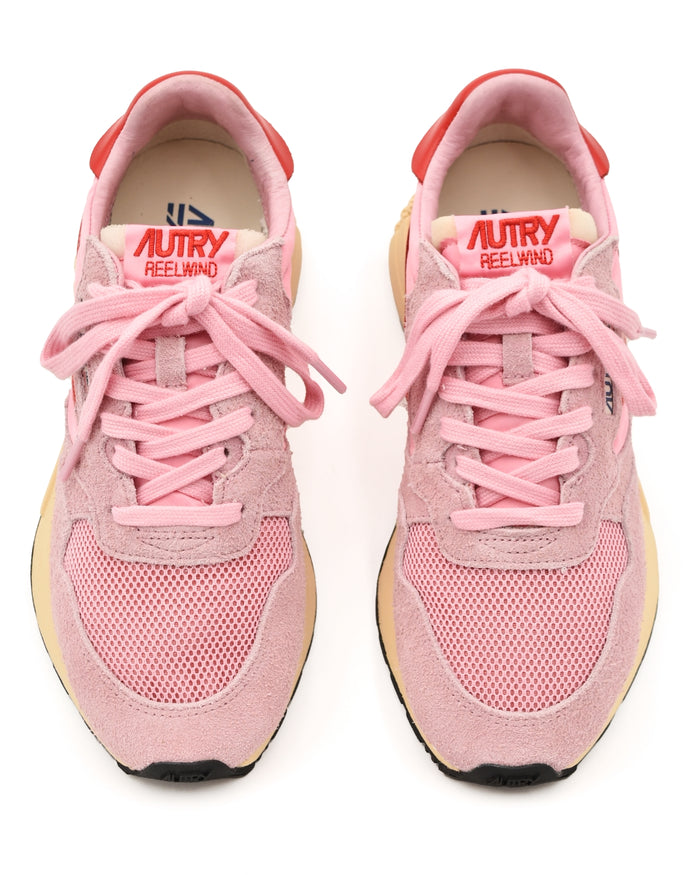 Autry Reelwind in Pink & Scarlet Nylon Suede