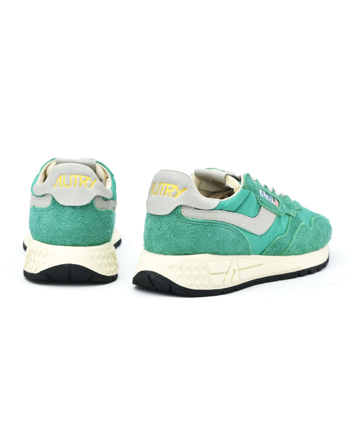 Autry Reelwind Low Sneakers in Green Nylon & Suede