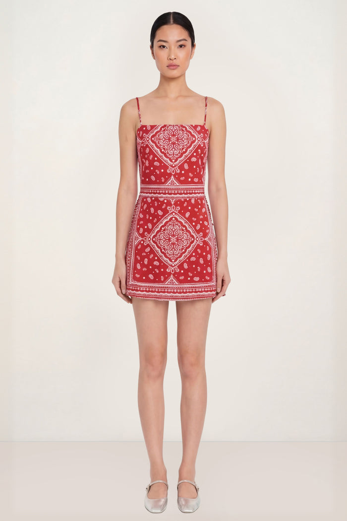 Avani Skort Romper-Red Montana Print