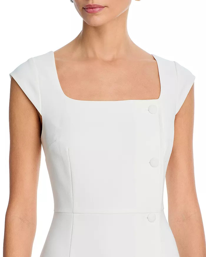 Azra Twil Square Neck Mini Dress-Summer White