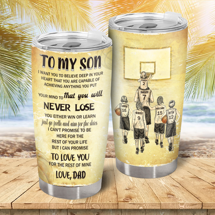 Basketball Dad And Child - Personalized Customized Tumbler - Family Gift For Son Dad Daughter