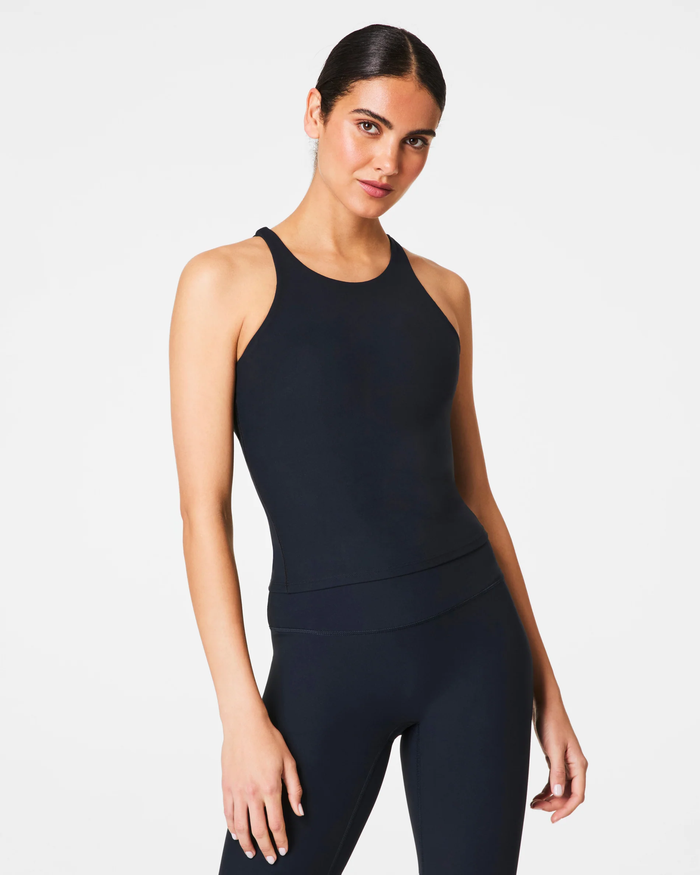 Be High Neck Shelf Tank - Very Black