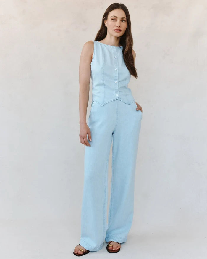 Bella Dahl Multi Stitch Catalina Pants-Coastal Wash