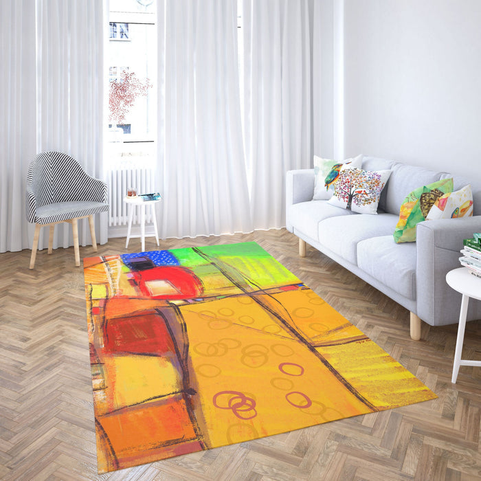 Best Area Rug, 6X9 Rug, Rectangle Rug, Rainbow Rug, Abstract Rug, Contemporary Rug, Farmhouse Area Rug, Made In Usa, Flat Woven Rug