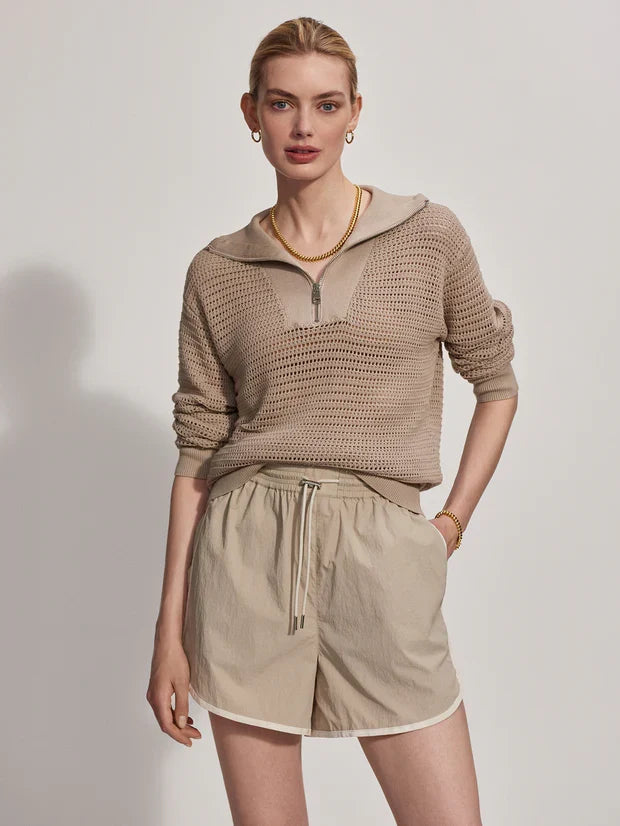 Billie Half Zip Knit in Cashmere Stone