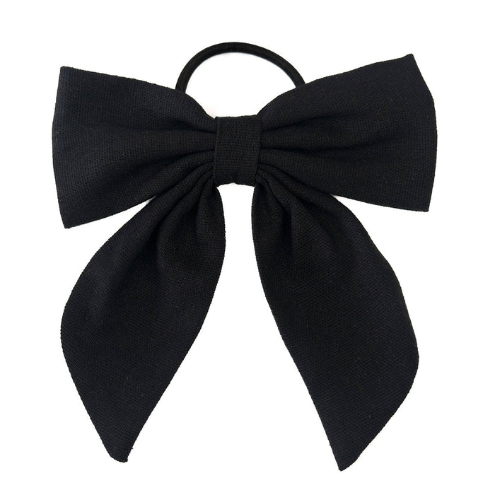 Black Linen Bottle Bow