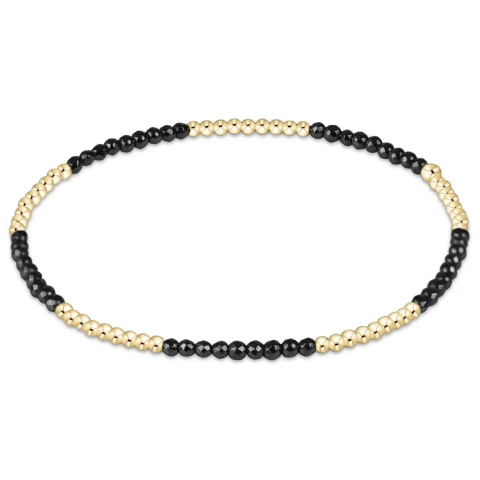Blissful Pattern 2mm Bead Bracelet-Faceted Hematite-EN