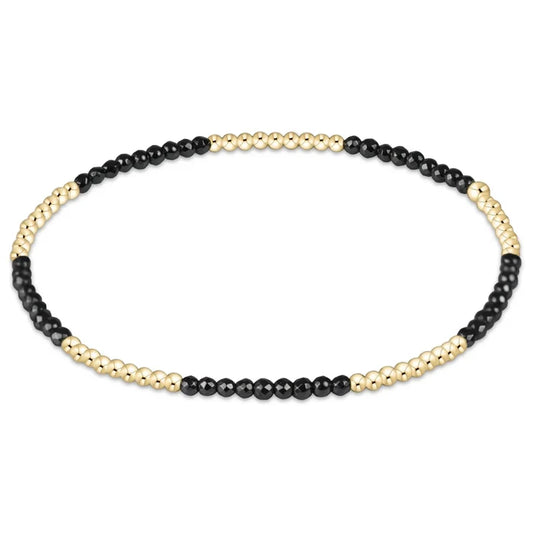 Blissful Pattern 2mm Bead Bracelet-Faceted Hematite-EN