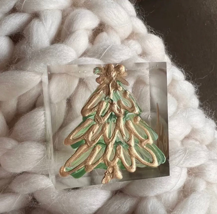 Block Lucite Christmas Tree
