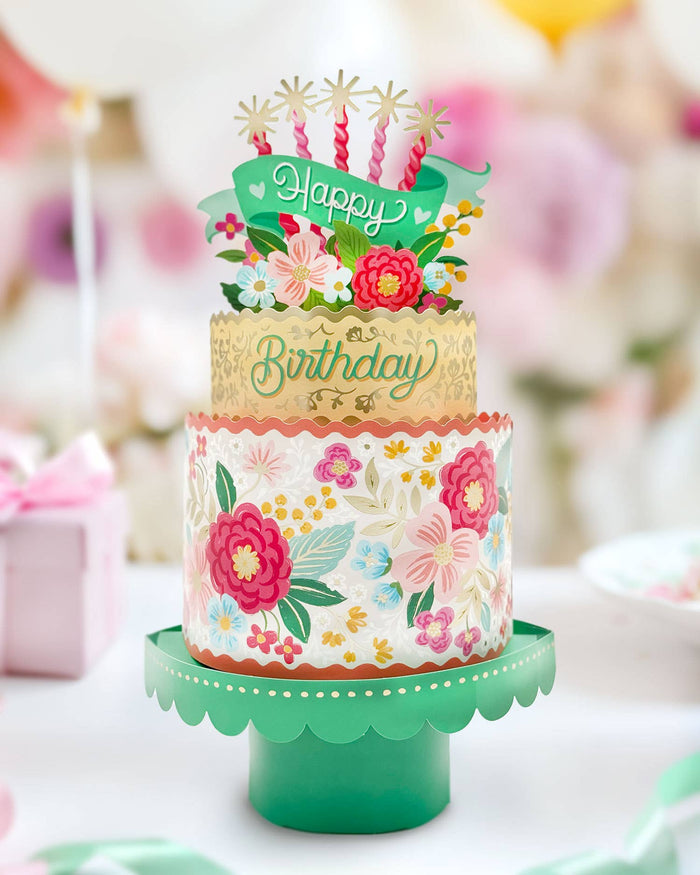 Blooming Birthday Cake  |  Pop-up Greeting Cards