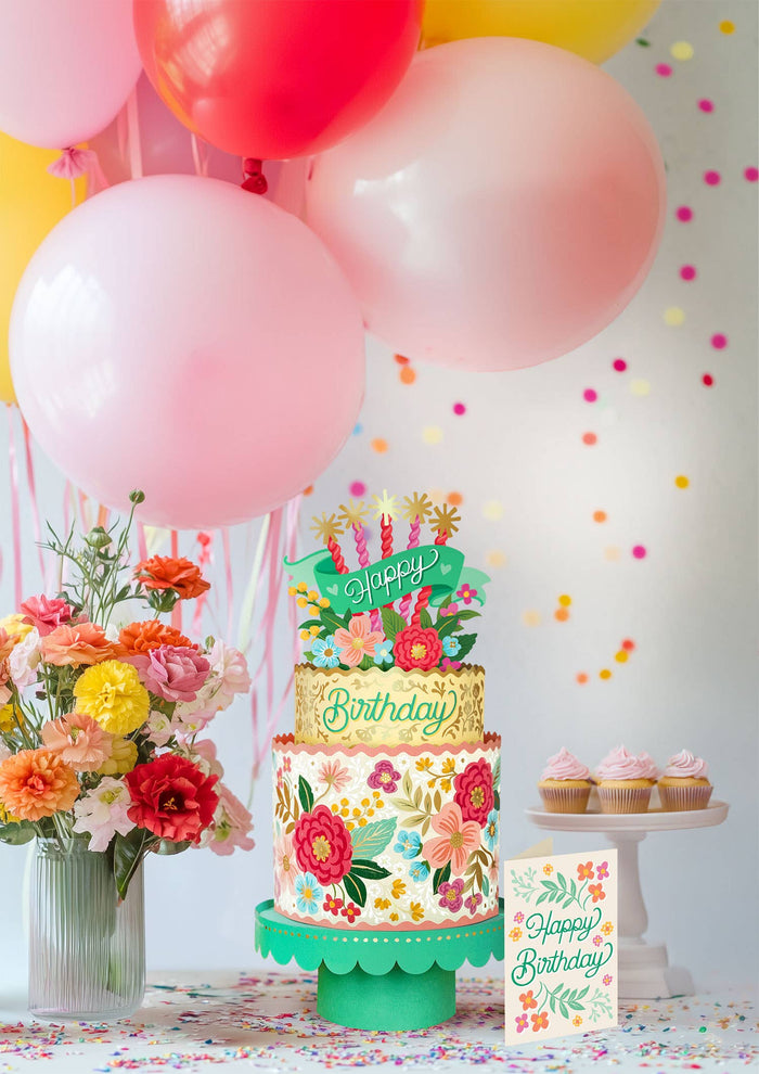 Blooming Birthday Cake  |  Pop-up Greeting Cards