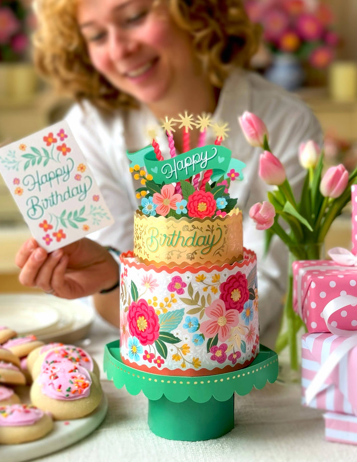 Blooming Birthday Cake  |  Pop-up Greeting Cards