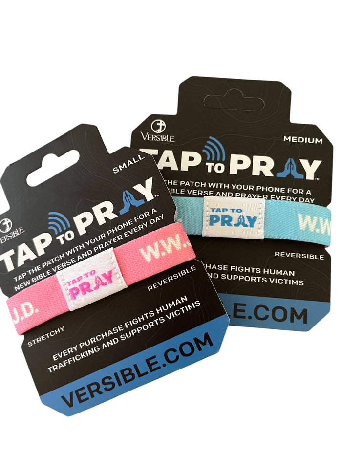 Blue & Pink WWJD | Tap To Pray® Wristband