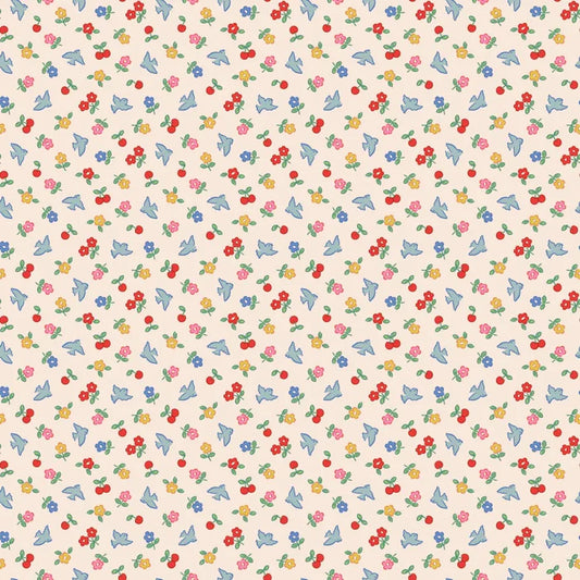 Bluebells & Buttercups - Cheery Bluebird - Sky - Elea Lutz - Poppie Cotton