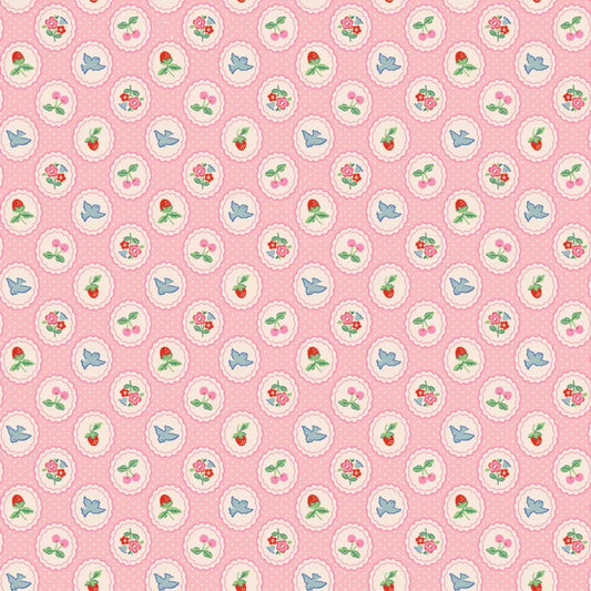 Bluebells & Buttercups - Chirp and Charm - Pink - Elea Lutz - Poppie Cotton