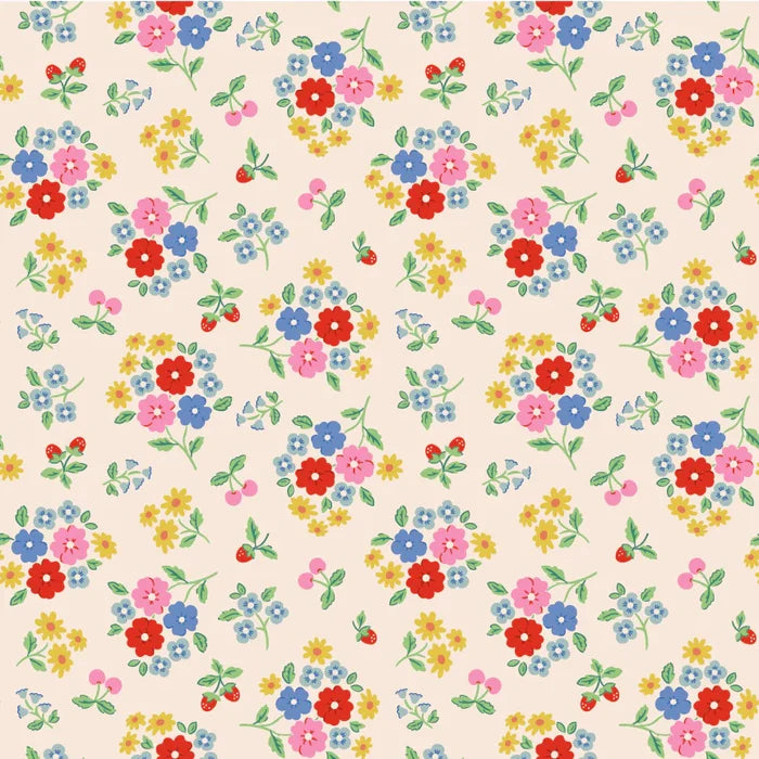 Bluebells & Buttercups - Main - White - Elea Lutz - Poppie Cotton