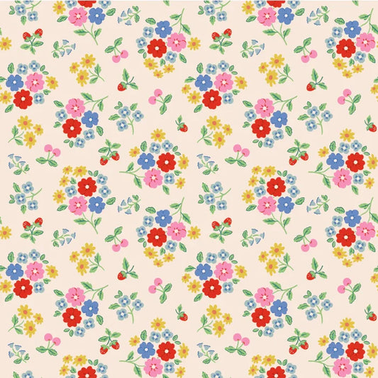 Bluebells & Buttercups - Main - White - Elea Lutz - Poppie Cotton