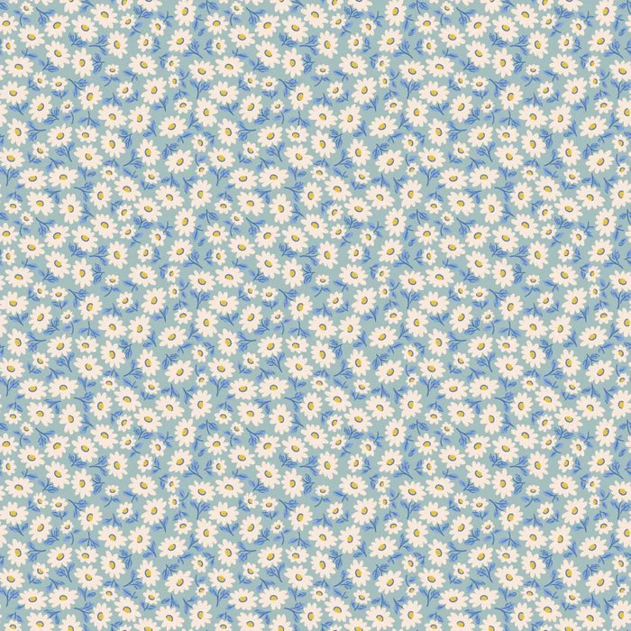 Bluebells & Buttercups - Sugar Daisy - Sky - Elea Lutz - Poppie Cotton