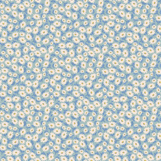 Bluebells & Buttercups - Sugar Daisy - Sky - Elea Lutz - Poppie Cotton