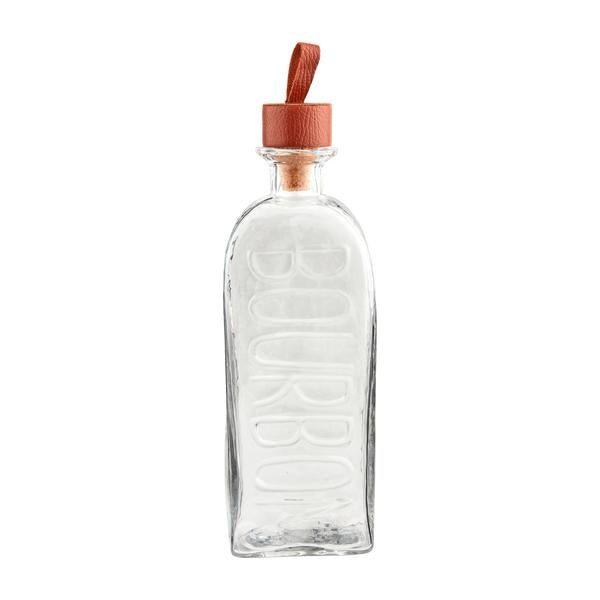 Bourbon Embossed Glass Decanter