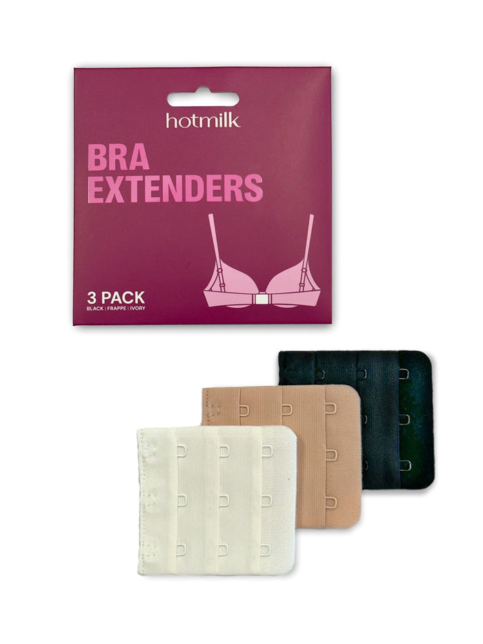 Hotmilk Bra Extender 3-pack — close-up of hook-and-eye extender detail