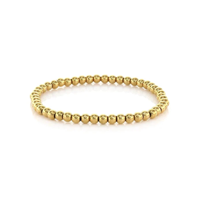 Bracelet 4mm plain (gold or hematite beads)