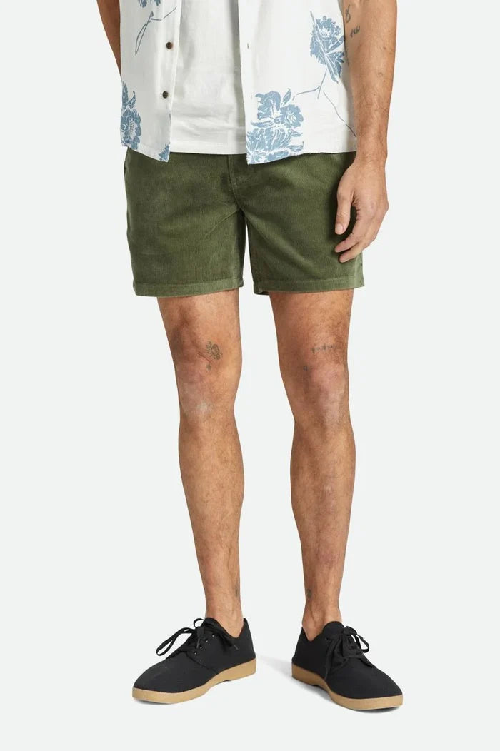 BRIXTON - CHOICE CHINO SHORT 16"" - OLIVE SURPLUS CORD