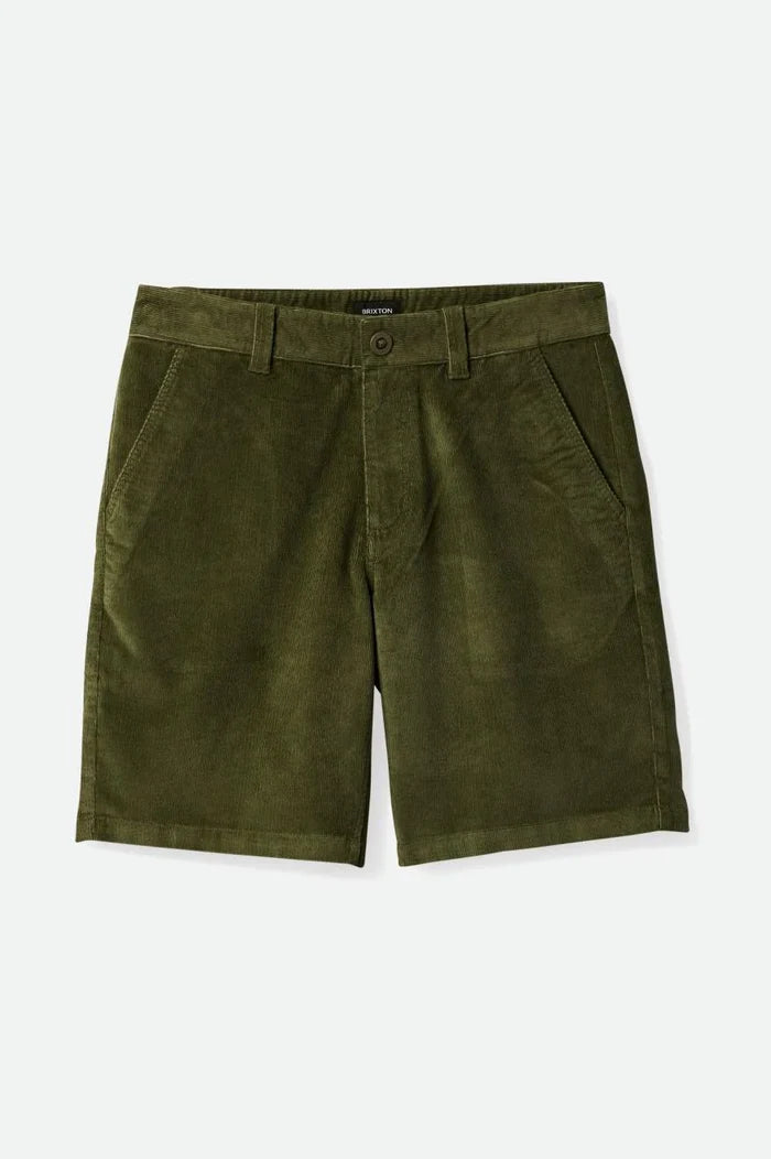 BRIXTON - CHOICE CHINO SHORT 16"" - OLIVE SURPLUS CORD
