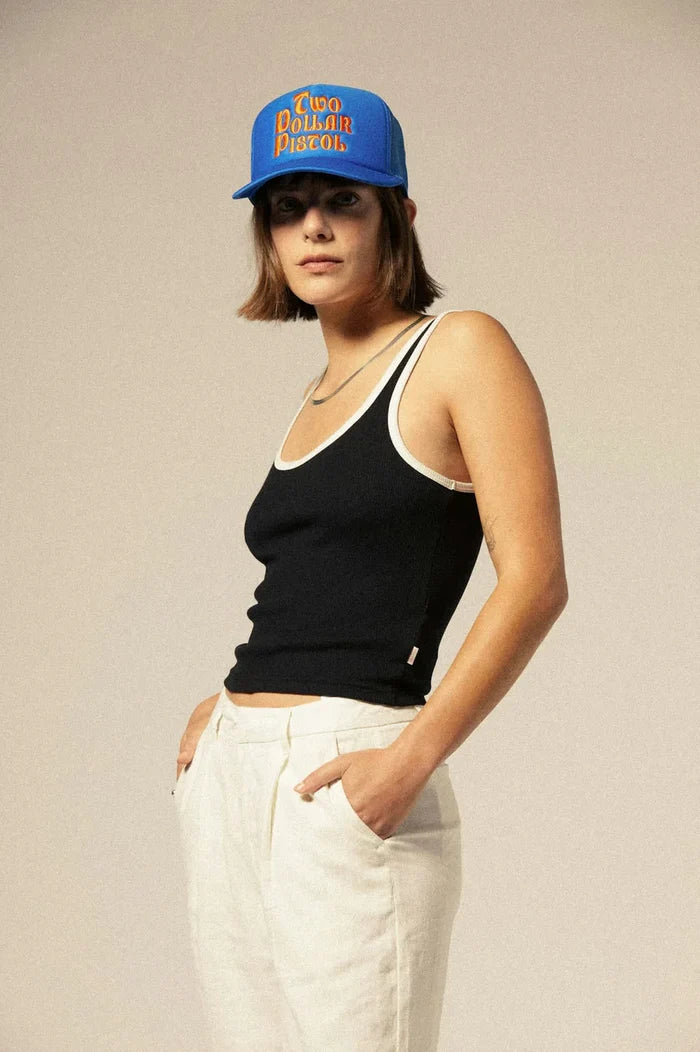 BRIXTON - RINGER ORGANIC A-TANK (BLACK/OFF WHITE)