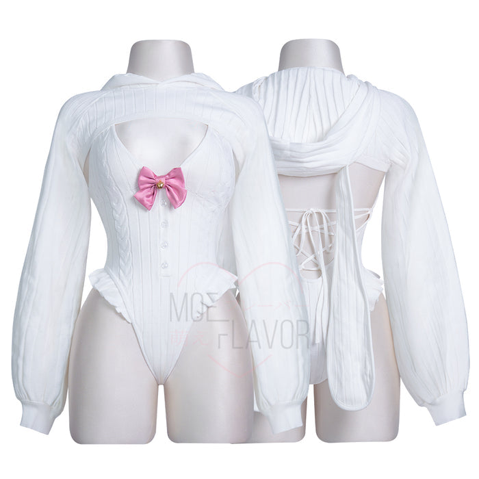 Bunny Hoodie and Bodysuit Sweater