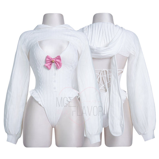 Bunny Hoodie and Bodysuit Sweater