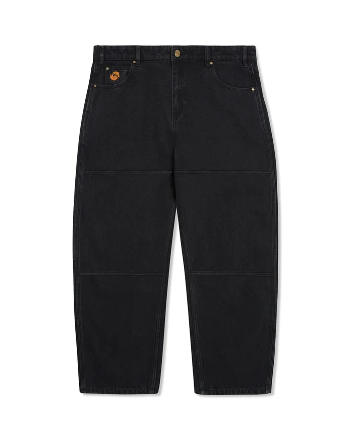 BUTTER GOODS - SAMTOSUOSSO DOUBLE KNEE DENIM JEANS WASHED BLACK