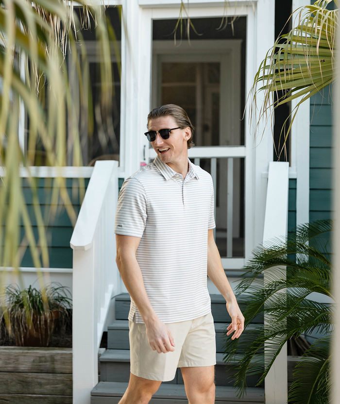 Cahaba Heather Stripe Polo - Hampton