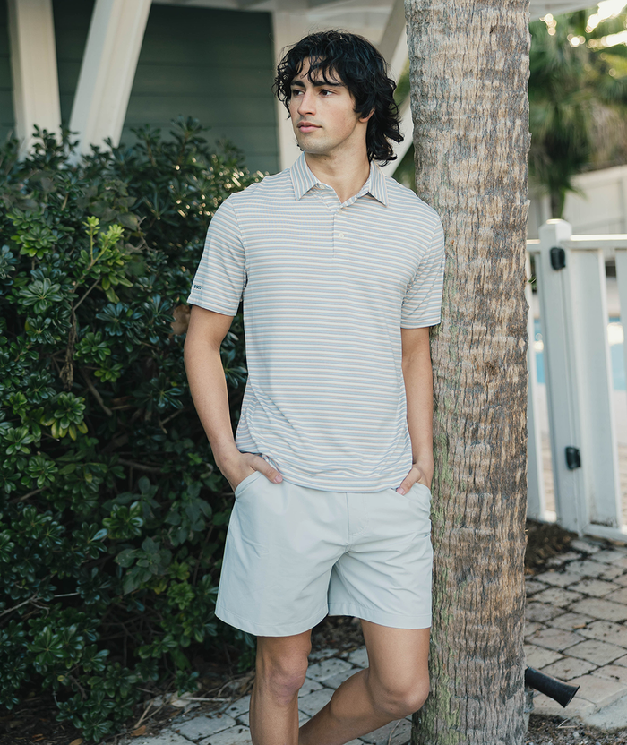 Cahaba Heather Stripe Polo - Hampton