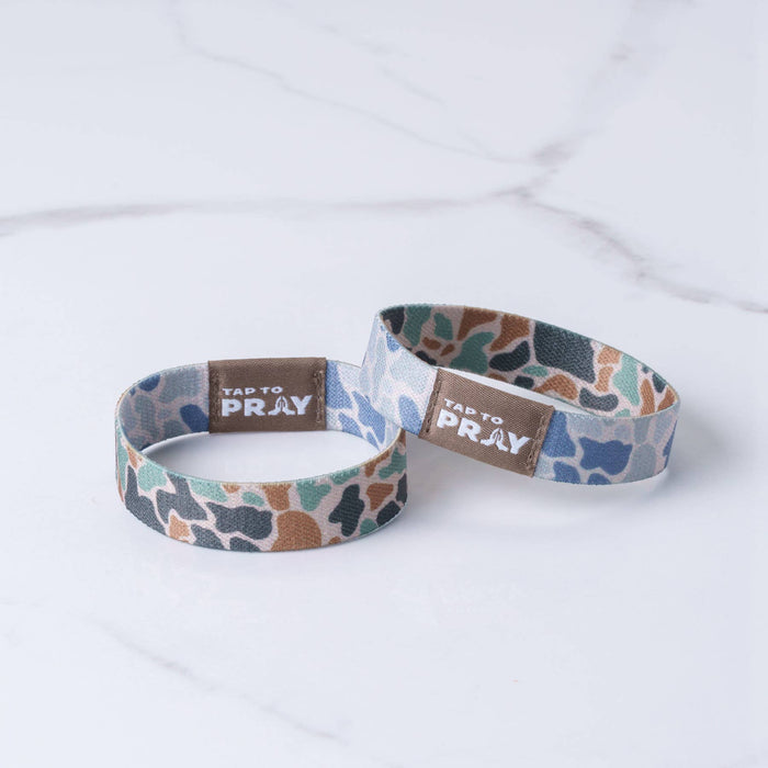 Camo Classic & Sage | River Rock | Tap To Pray® Wristband