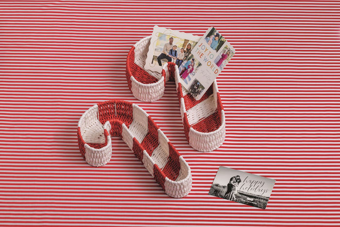 Candy Cane Woven Baskets