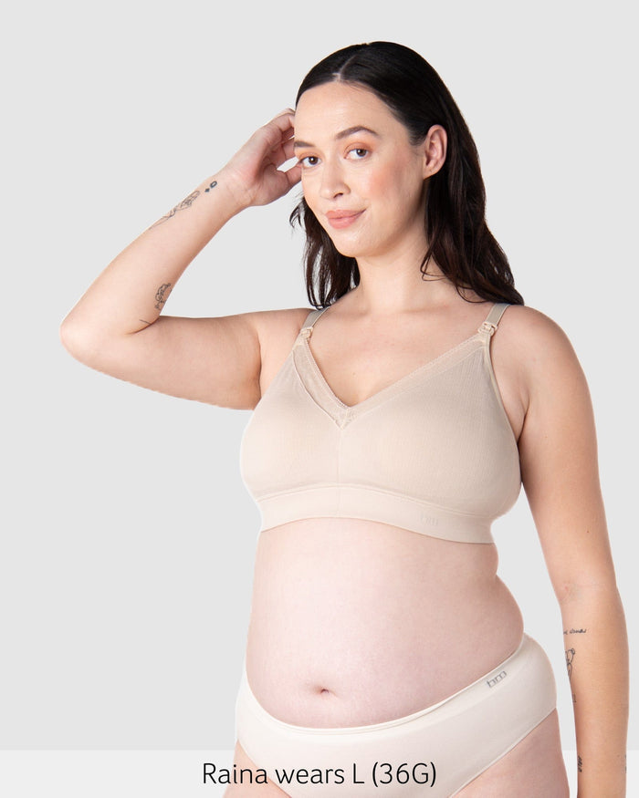 Caress Bamboo Nursing Bra - Oat Busty