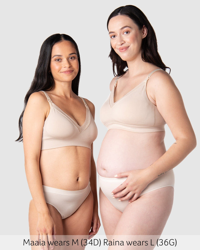 Caress Bamboo Nursing Bra - Oat Busty
