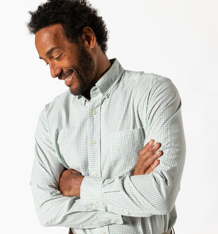Cashmere Cotton Poplin Sport Shirt - Sage Green